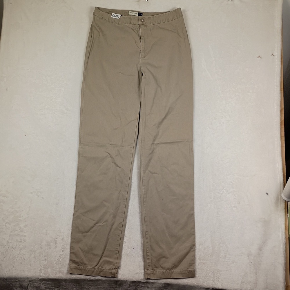 Gap Khaki Pants Womens 10 Long Tan Low Rise Cotton Chino Y2K 90s Gorpcore